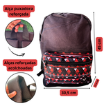 Mochila Escolar Básica Estampada Feminina Preto