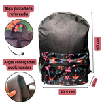 Mochila Escolar Básica Estampada Feminina Preto