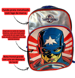 Mochila Escolar Infantil Unissex Capitão América Marvel