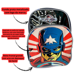 Mochila Escolar Infantil Unissex Capitão América Marvel