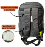 Mochila Infantil Alças ajustáveis Masculina Dinossauro Verde