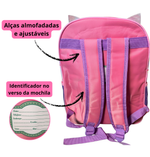 Mochila Infantil Escolar Menina com Orelhinhas Gatinho