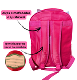 Mochila Infantil Escolar Menina com Orelhinhas Gatinho