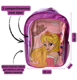 Mochila Infantil Feminina Escolar Poliéster Princesa Color