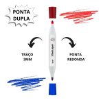 Marcador Pincel Quadro Branco 2 Em 1 Ponta Dupla-2 Cores Brw Cx/12