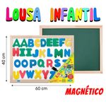 Lousa ABC magnética dupla face quadro branco e lousa verde 40x30cm/60x40cm