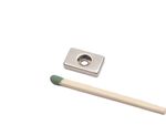 Ímã de neodímio bloco 16x10x3 mm - N42 - c/ 1 furo escariado M3