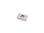 Ímã de neodímio bloco 16x10x3 mm - N42 - c/ 1 furo escariado M3