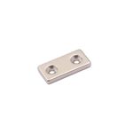 Ímã de neodímio bloco 25x12x3 mm - N42 - c/ 2 furos escariado M3