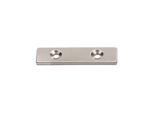 Ímã de neodímio bloco 40x10x2 mm - N42 - c/ 2 furo escariado M3