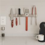 Barra Magnética Inox 45cm para Facas e Ferramentas – Ímã Forte e Fixação Segura