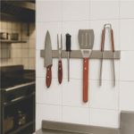Barra Magnética Inox 45cm para Facas e Ferramentas – Ímã Forte e Fixação Segura
