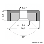 Fixador Magnético 20x7 mm com Furo Escareado