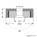 Fixador Magnético 25x6 mm com Furo Escareado
