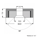 Fixador Magnético 32x7 mm com Furo Escareado