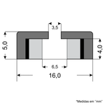 Fixador Magnético 16x5 mm com Furo Rebaixado - 100 peças