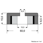 Fixador Magnético 60x15 mm com Furo Rebaixado