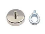 Fixador Magnético 60x15 mm com pino c/ rosca interna e olhal M8