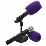 Espuma para Microfone SM58 Roxa Modelo Quadrado Veludo