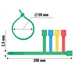 Abraçadeira de Nylon 200mm X 2,5mm - Colorida - 40 unidades