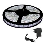 Fita Led 5050 10m c/ silicone Ip65 Branco Frio + Fonte 110v/220v - Bivolt