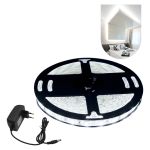 Fita Led 5050 10m c/ silicone Ip65 Branco Frio + Fonte 110v/220v - Bivolt
