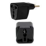Adaptador de Tomada Padrão Europeu para Bipolar Brasileiro - Preto