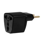 Adaptador de Tomada Padrão Europeu para Bipolar Brasileiro - Preto
