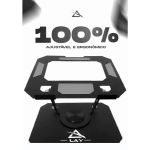 Suporte de Notebook 17” Ergonômico e Reforçado – Altura Ajustável e Giro 360°