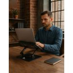 Suporte de Notebook 17” Ergonômico e Reforçado – Altura Ajustável e Giro 360°