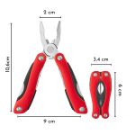 Mini Alicate Canivete com 9 Funções com Estojo - Vermelho
