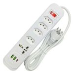 Filtro de linha 2500W com 5 Tomadas 2 USB 1 PD e Cabo 3 Metros