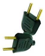 Plug de tomada Macho 10A 2Pinos Radial Preto