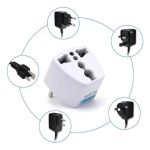 Adaptador de Tomada Padrão Europeu para Bipolar Brasileiro - Branco
