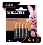 Pilha Alcalina AAA Duracell - 4 unidades