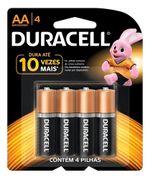 Pilha Alcalina AA Duracell - 4 unidades