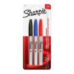 Caneta Sharpie Marcador Permanente Multiuso Ponta Fina 3 Cores