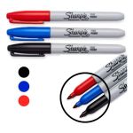 Caneta Sharpie Marcador Permanente Multiuso Ponta Fina 3 Cores
