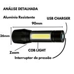 Lanterna LED Tática Recarregável USB com Case