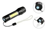 Lanterna LED Tática Recarregável USB com Case