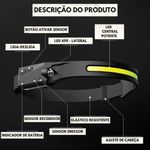 Lanterna de Cabeça com Sensor de Movimento