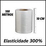 Filme Stretch  10cm x 100metros Sem Aplicador Giratório
