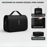 Necessaire Grande para Viagem com Divisórias Preto