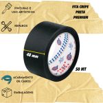 Fita Crepe Preta 48mm X 50m Eurocel - 24 Unidades