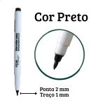Caneta  Marcador para Retroprojetor e CD Ponta Dupla Jocar Preto