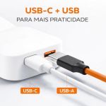 Adaptador De Tomada Dobrável 2p 10A com USB e USB-C