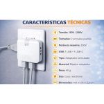 Adaptador De Tomada Dobrável 2p 10A com USB e USB-C