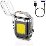 Isqueiro Elétrico Recarregável com Lanterna LED Resistente a Água 