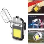 Isqueiro Elétrico Recarregável com Lanterna LED Resistente a Água 