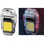 Isqueiro Elétrico Recarregável com Lanterna LED Resistente a Água 
